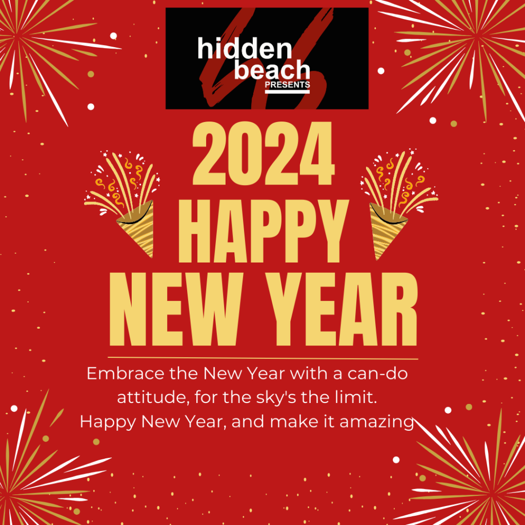 Hidden Beach Recordings - Happy New Year 2024 digital flyer