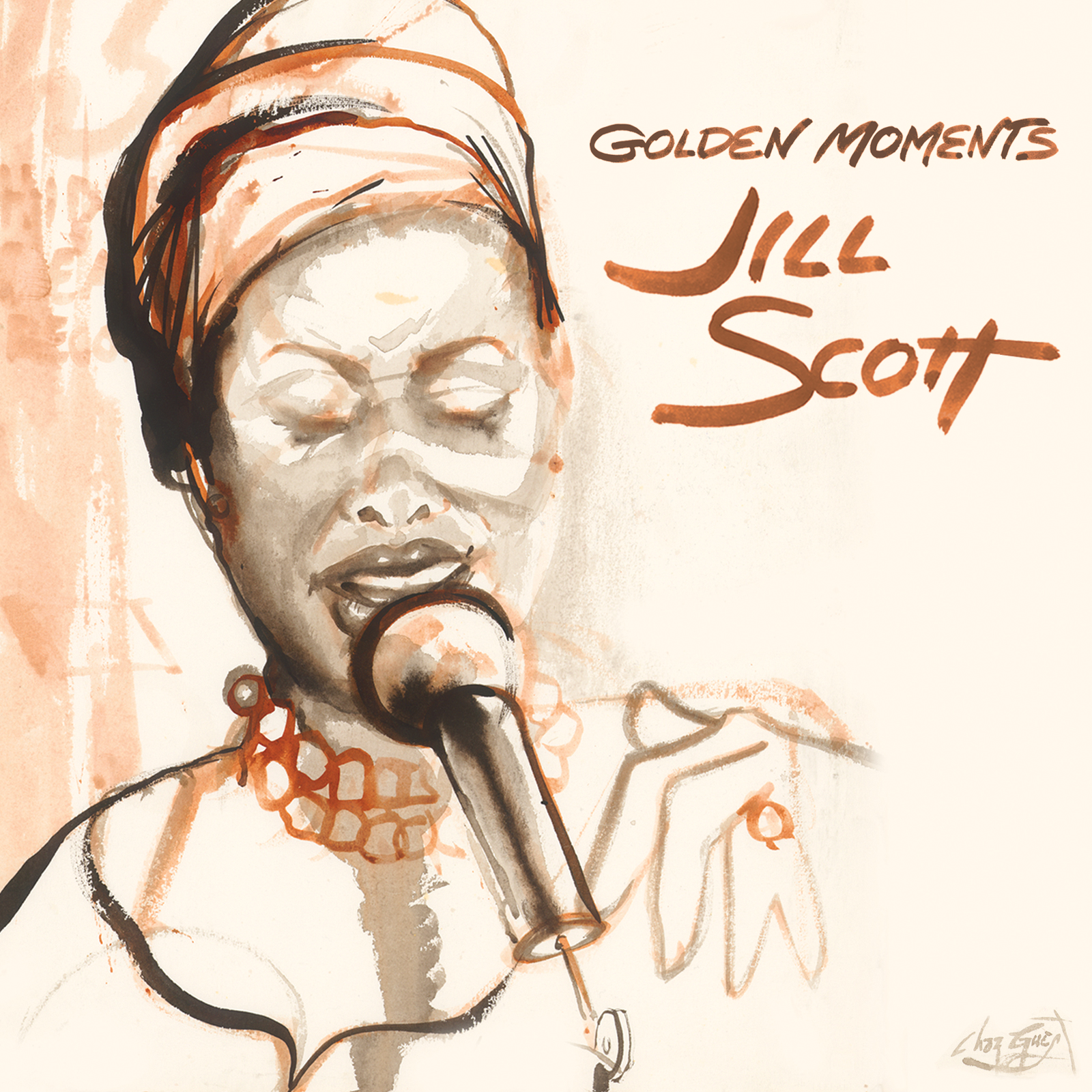 Hidden Beach Recordings hand drawing of one of their Golden Moments, Jill Scott performing here song "Golden" live