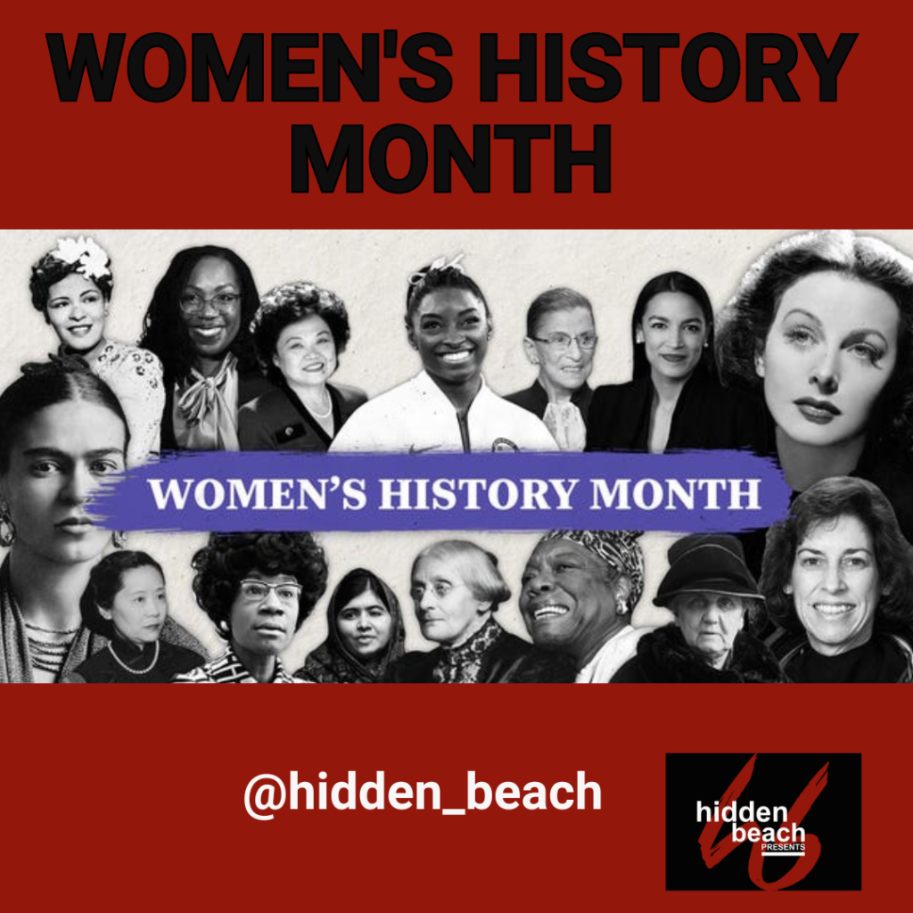 Hidden Beach Recordings celebrating Women's History Month social media post
